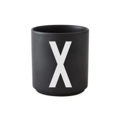 Tasse Noire Design Letters Porcelaine Noir