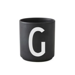 Tasse Noire Design Letters Porcelaine Noir