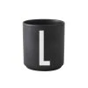 Tasse Noire Design Letters Porcelaine Noir