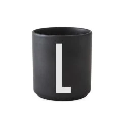 Tasse Noire Design Letters Porcelaine Noir