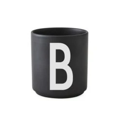 Tasse Noire Design Letters Porcelaine Noir