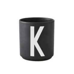 Tasse Noire Design Letters Porcelaine Noir