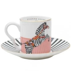 Yvonne Ellen Tasses à Café Et Soucoupe En Porcelaine Zèbre - Lot De 2 -Boutique Cristal d'Arques tasses a cafe et soucoupe en porcelaine zebre lot de 2 2