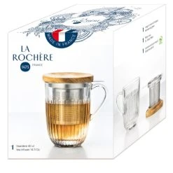 La Rochère Tisanière Avec Filtre Inox Ouessant 40 Cl En Verre Transparent -Boutique Cristal d'Arques tisaniere avec filtre inox ouessant 40 cl en verre transparent 2