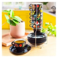 Pylones Tour De Tasses Espresso Porcelaine 100ml -Boutique Cristal d'Arques tour de tasses espresso porcelaine 100ml cafe colore 1