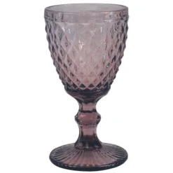 Sibo Homeconcept Verre à Pied En Verre Pressé Rose 34 Cl - Lot De 6 -Boutique Cristal d'Arques verre a pied en verre presse rose 34 cl lot de 6 diamond 2