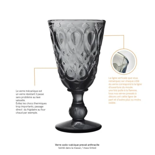 La Rochère Verre à Pied Mécanique En Verre Anthracite - Lot De 6 6 La Rochère Verre à Pied Mécanique En Verre Anthracite - Lot De 6 – Image 4