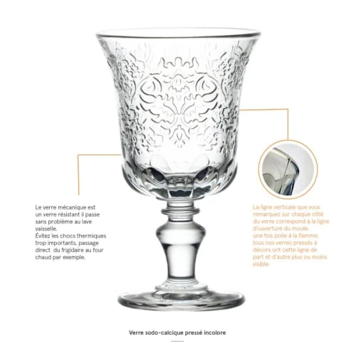 La Rochère Verre à Pied Mécanique En Verre Transparent - Lot De 6 6 La Rochère Verre à Pied Mécanique En Verre Transparent - Lot De 6 – Image 4