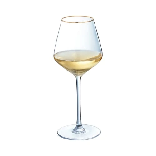 Cristal D'Arques Verre à Pied Universal Bord Or 38cl - Lot De 4 5 Cristal D'Arques Verre à Pied Universal Bord Or 38cl - Lot De 4 – Image 3