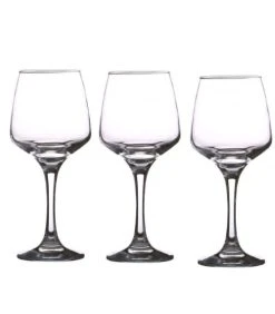 Wadiga Verre à Vin Sur Pied En Verre Transparent 29,5cl - Lot De 3