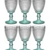 Wadiga Verres à Vin Pieds Turquoise Points 33cl - Lot De 6 -Boutique Cristal d'Arques verres a vin pieds turquoise points 33cl lot de 6
